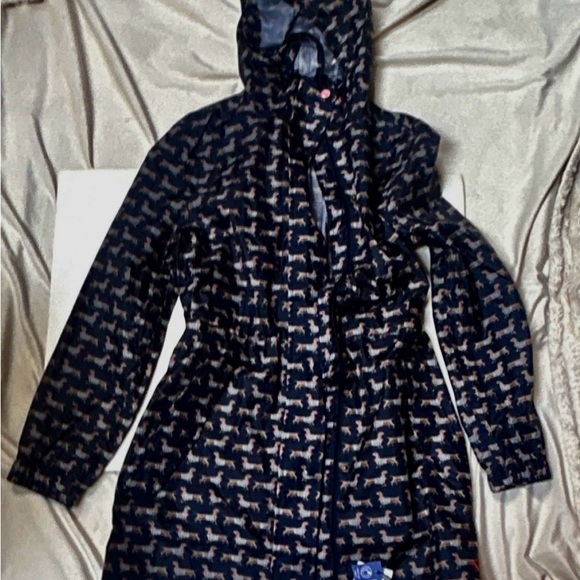 Joules Navy women’s  Raincoat with Dog Pattern Daschunds- weenie dog -adjustable - Picture 10 of 12